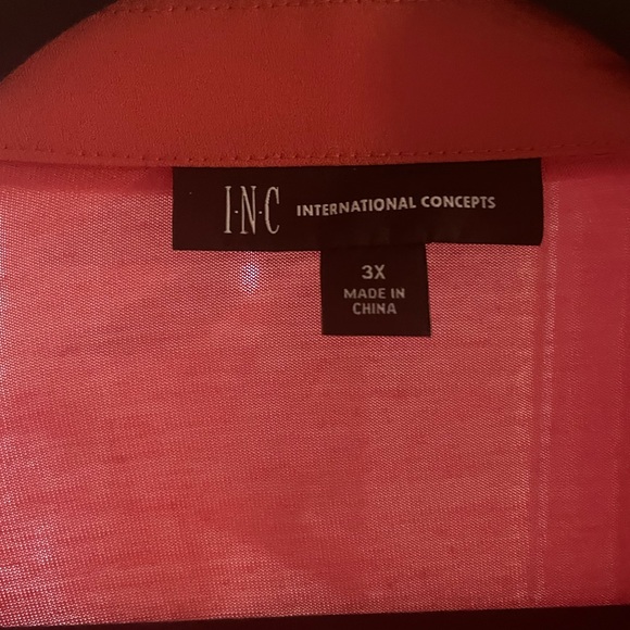 INC Plus size orange top with front tie. Size 3x - Picture 2 of 5